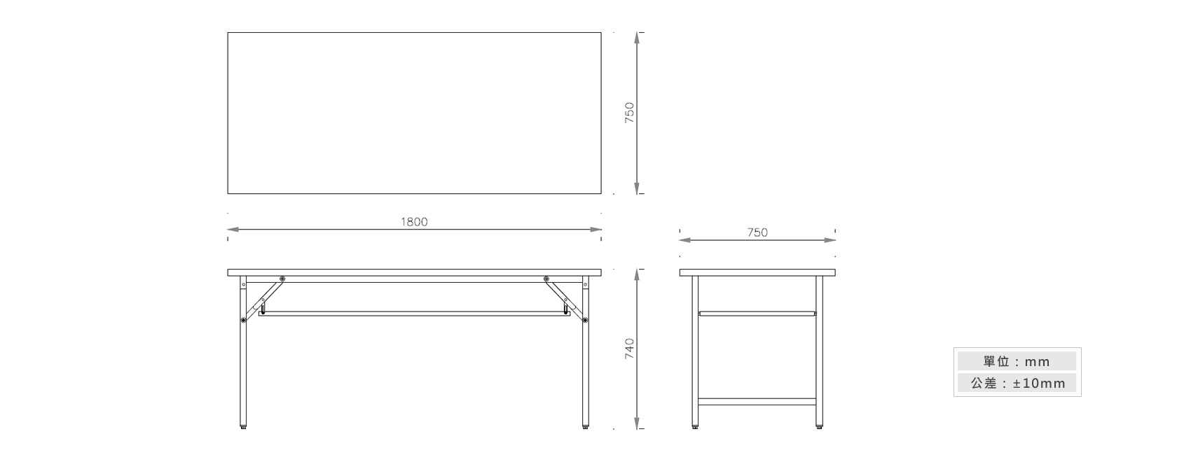 1-26 折合式會議桌(夾板桌面)材質說明