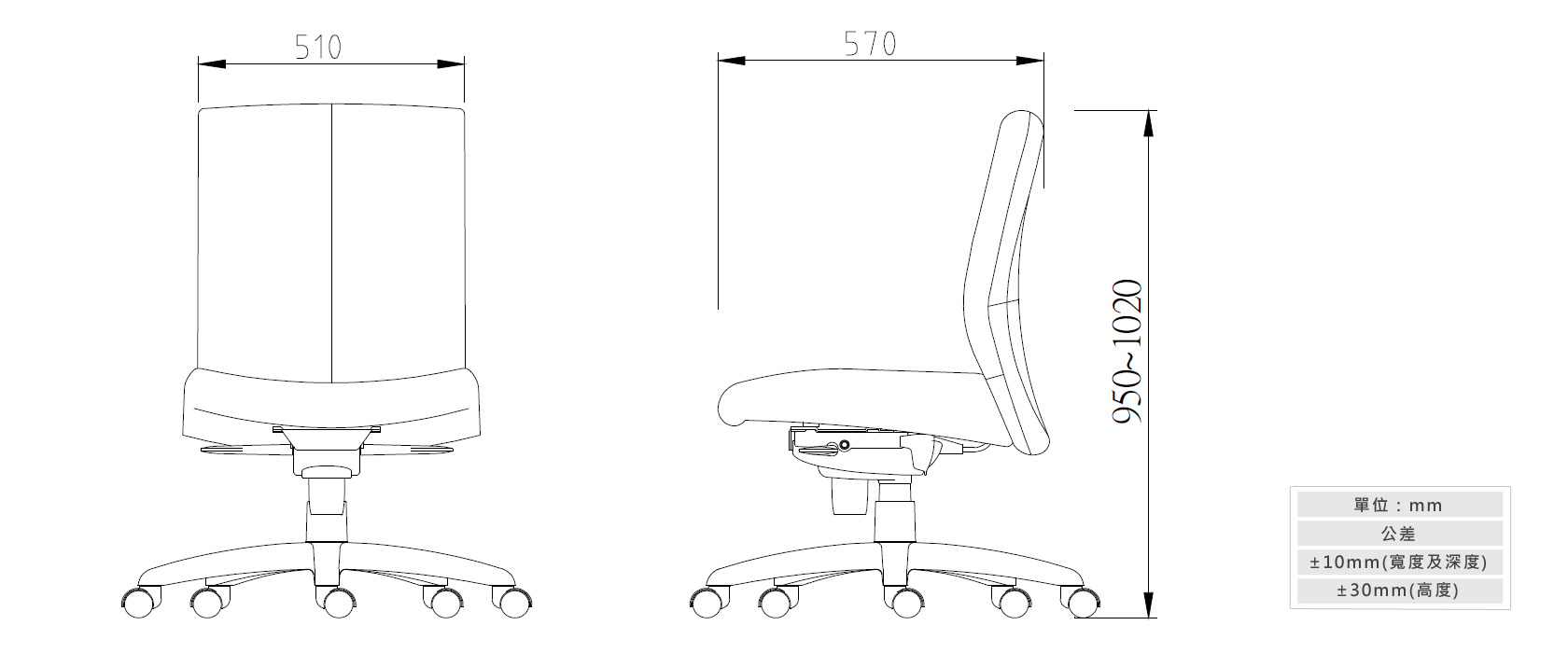 2-10辦公椅材質說明